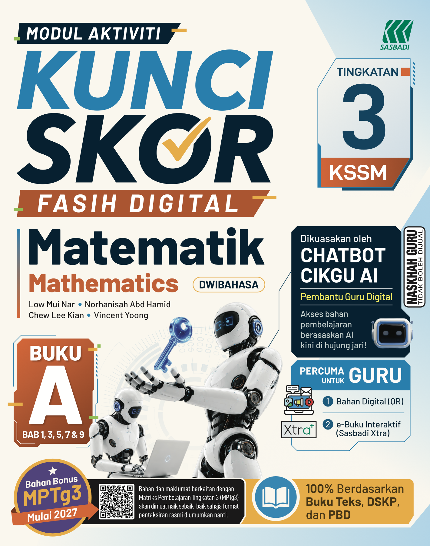 Modul Aktiviti Kunci Skor KSSM Matematik (Bilingual) Ting. 3 (Buku A) Cover